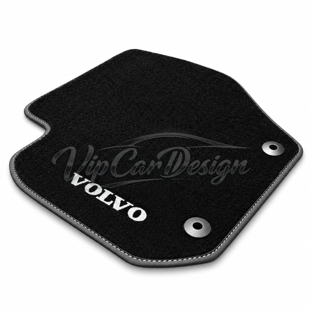 Volvo XC90 2015 and After 7 Seats Custom Fit Floor Mats Volvo Logo - Logo Embroidery Detail | VipCarDesign