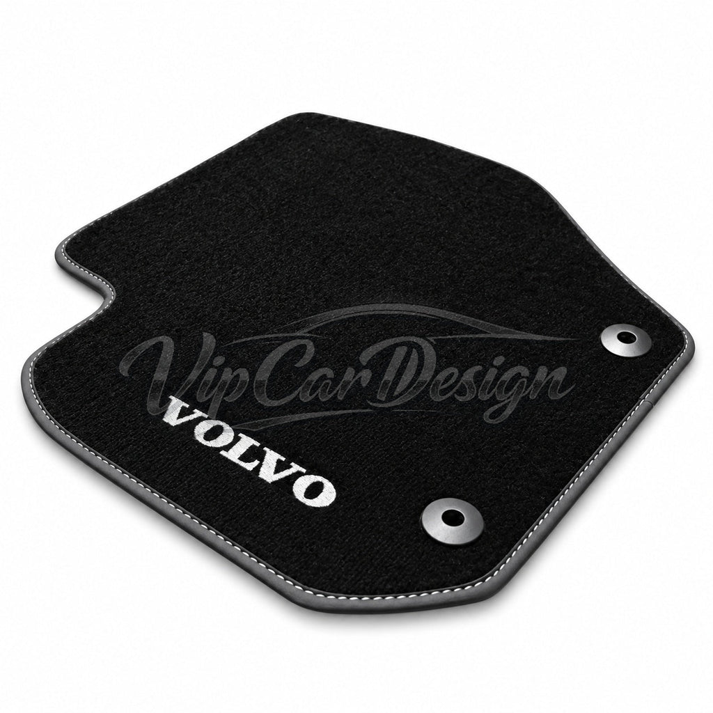 Volvo C70 (2006-2013) Custom Fit Floor Mats Volvo Logo - Logo Embroidery Detail | VipCarDesign